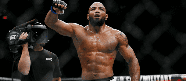 Yoel Romero celebrates after another UFC victory